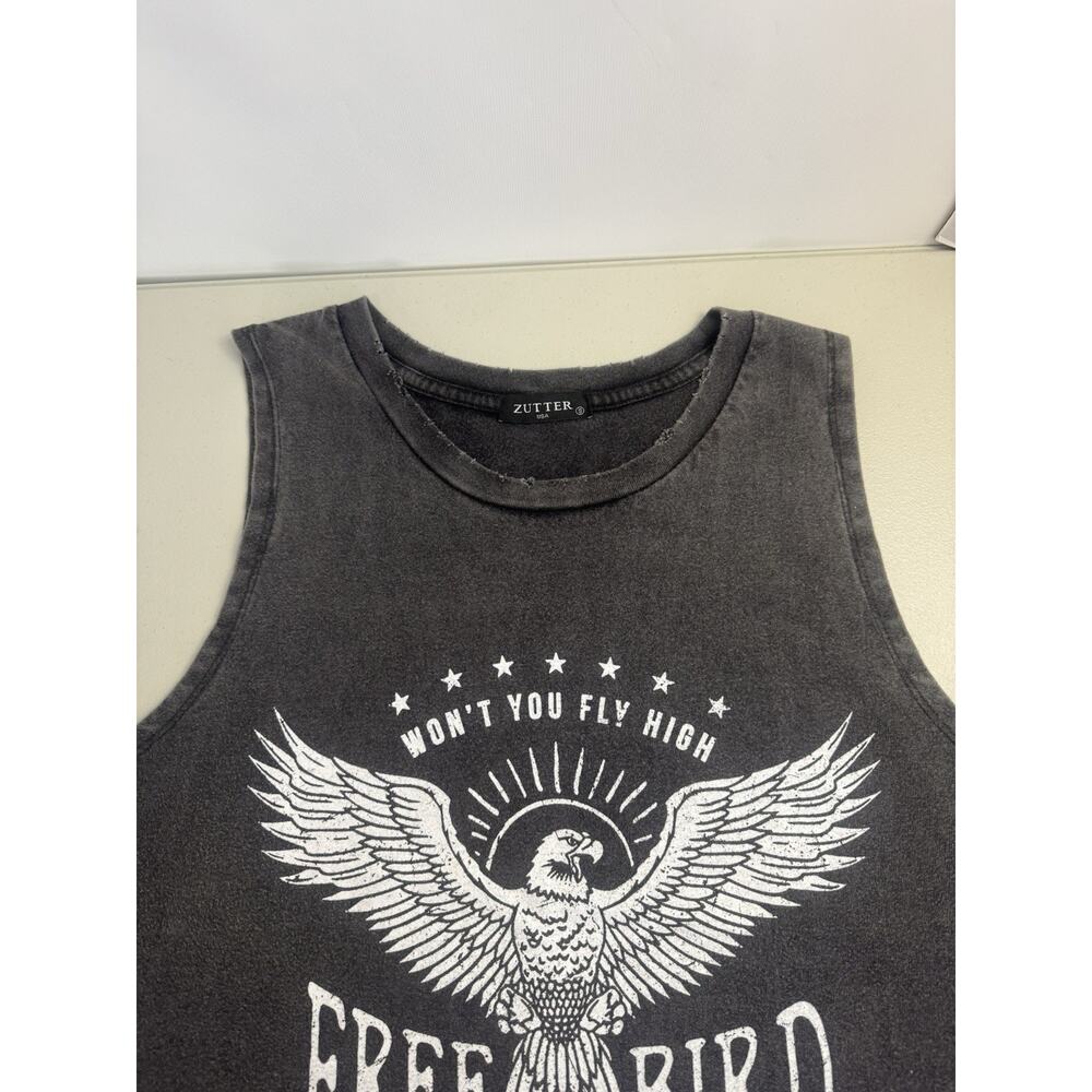 Lot of 2 Zutter Graphic Muscle Tanks American Made and Free Bird America - Picture 5 of 13